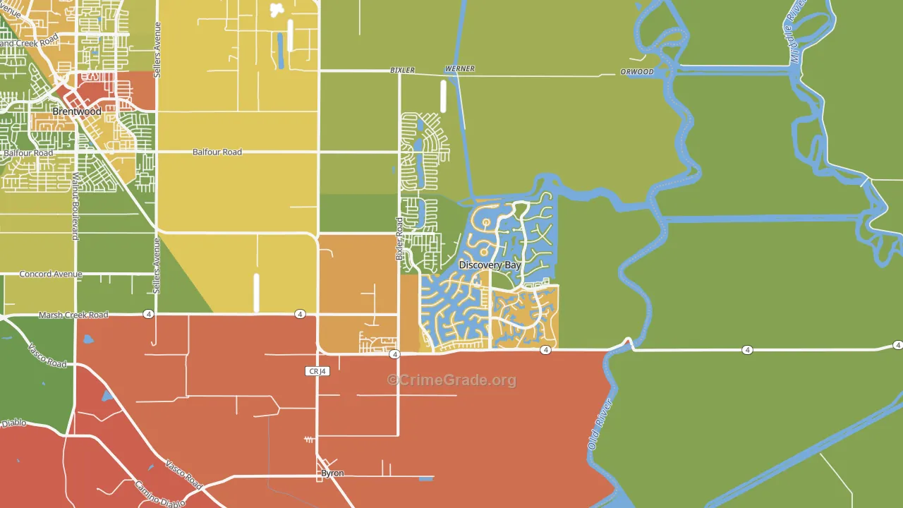 Discovery Bay, CA Map of Drug-Related Crime Rates