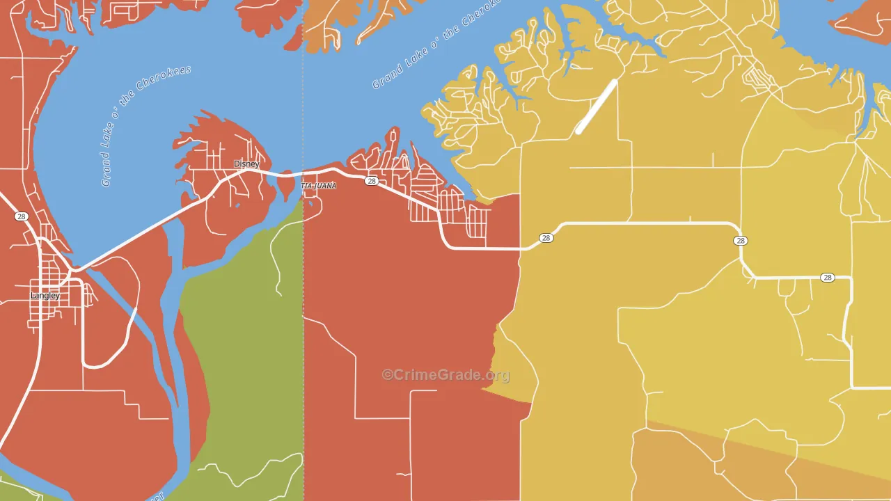 Disney, OK Map of Drug-Related Crime Rates
