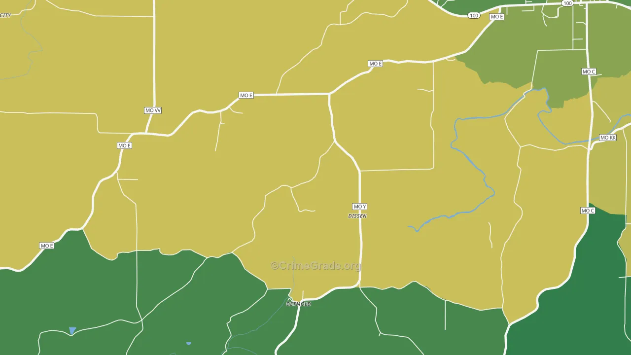 Dissen, MO Map of Drug-Related Crime Rates