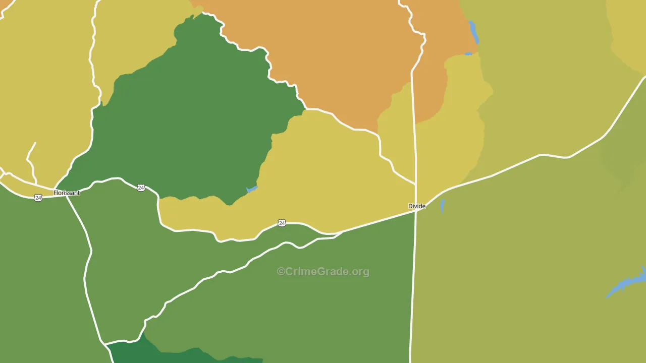 Divide, CO Map of Drug-Related Crime Rates