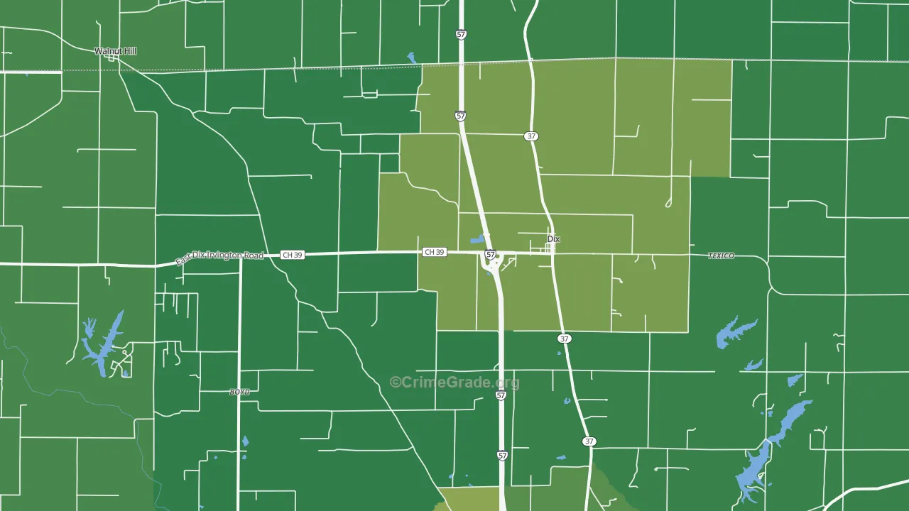 Dix, IL Map of Drug-Related Crime Rates
