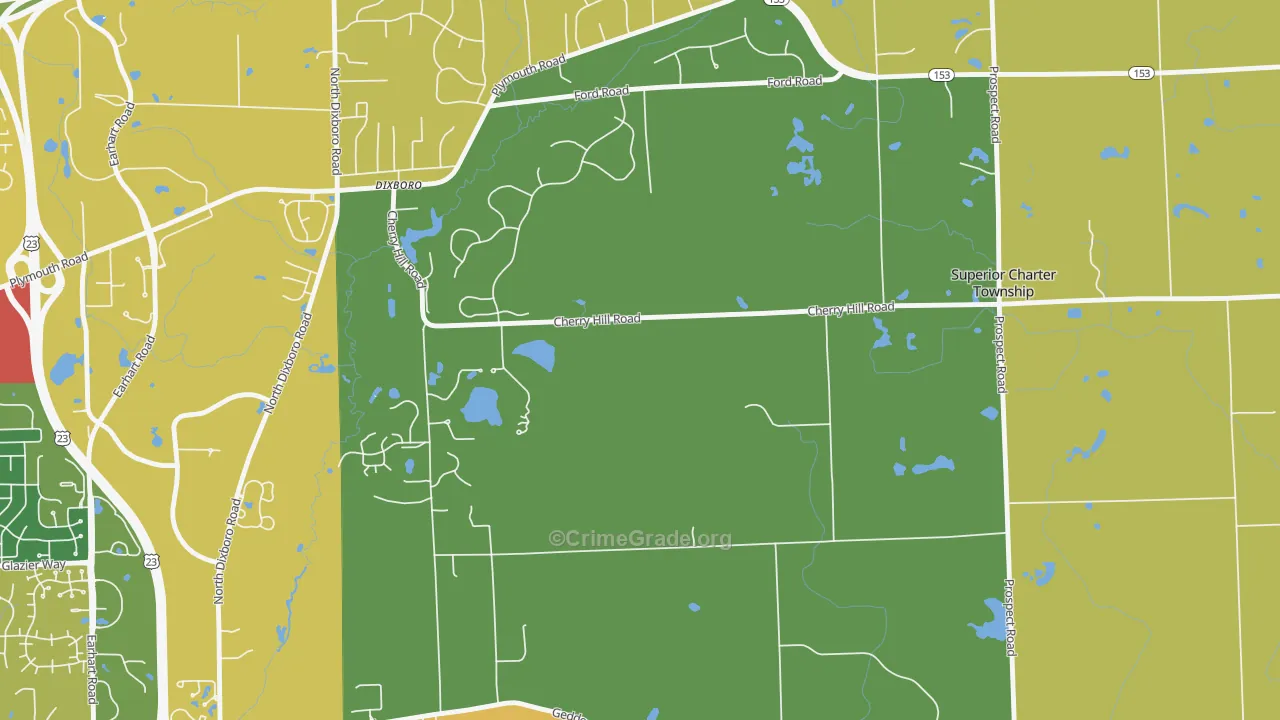 Dixboro, MI Map of Drug-Related Crime Rates