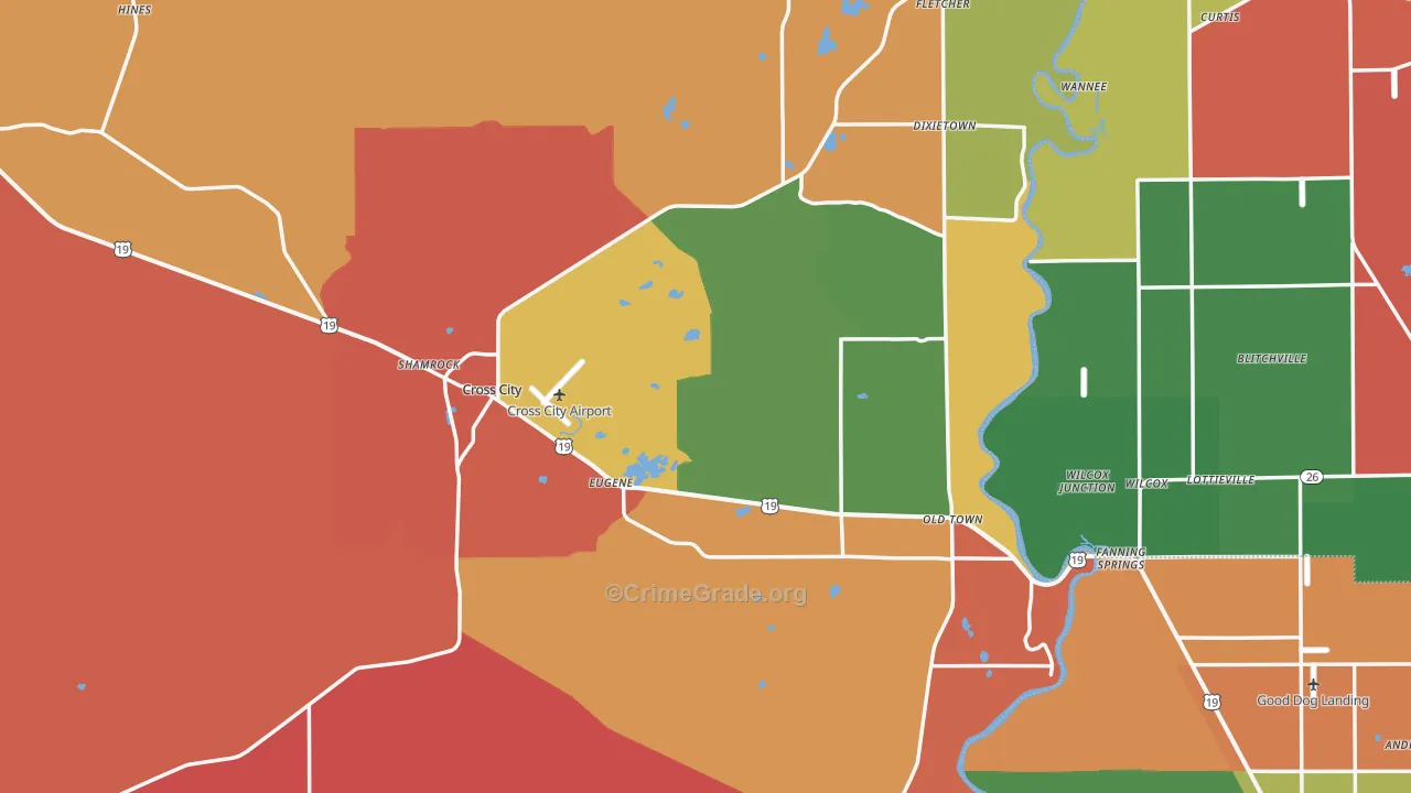 Dixie County, FL Map of Drug-Related Crime Rates