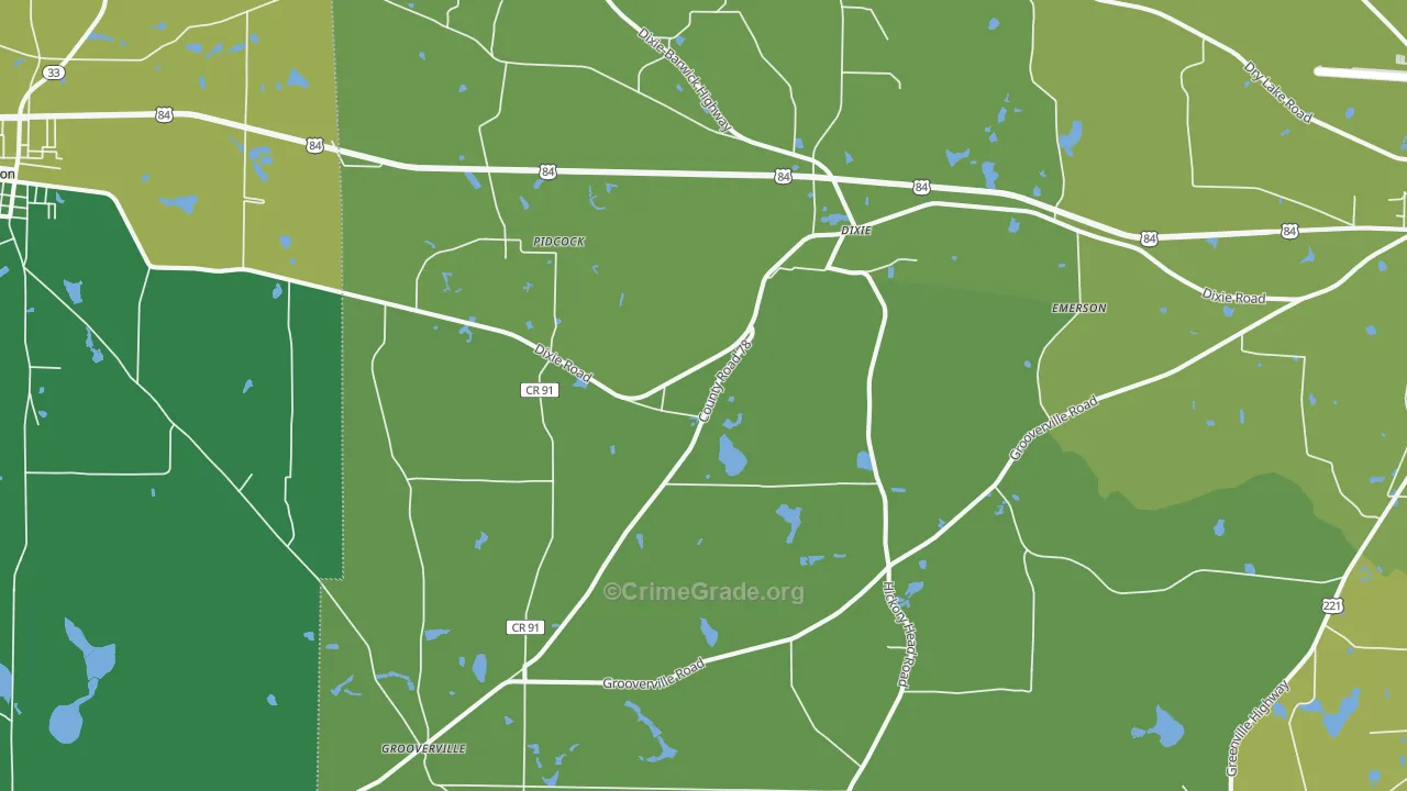 Dixie, GA Map of Drug-Related Crime Rates