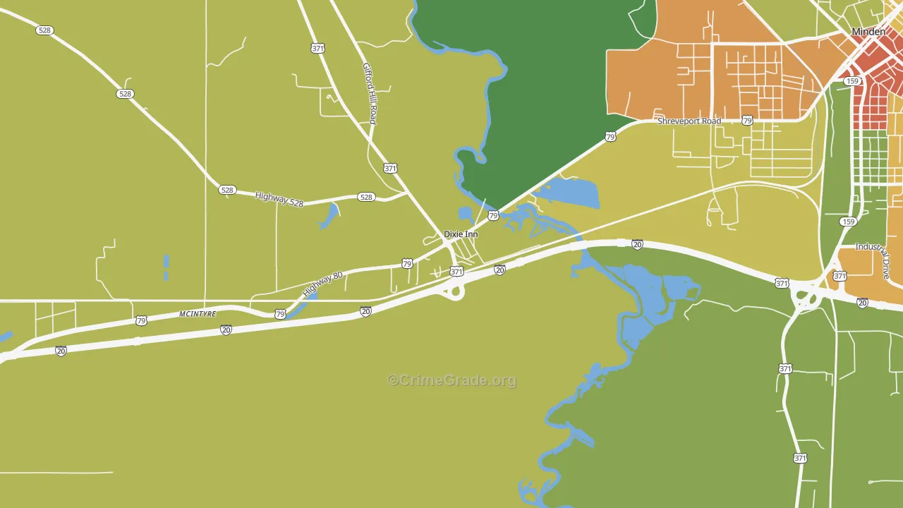 Dixie Inn, LA Map of Drug-Related Crime Rates
