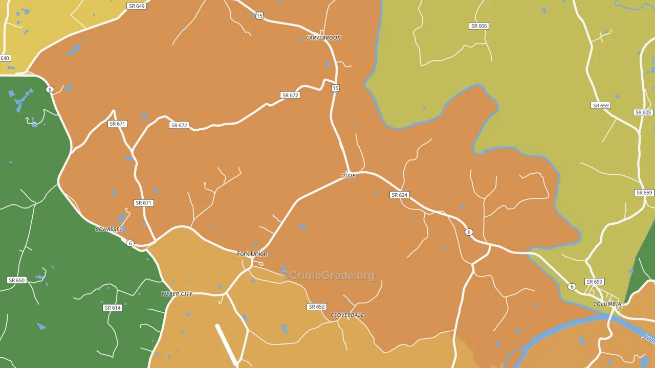 Dixie, VA Map of Drug-Related Crime Rates