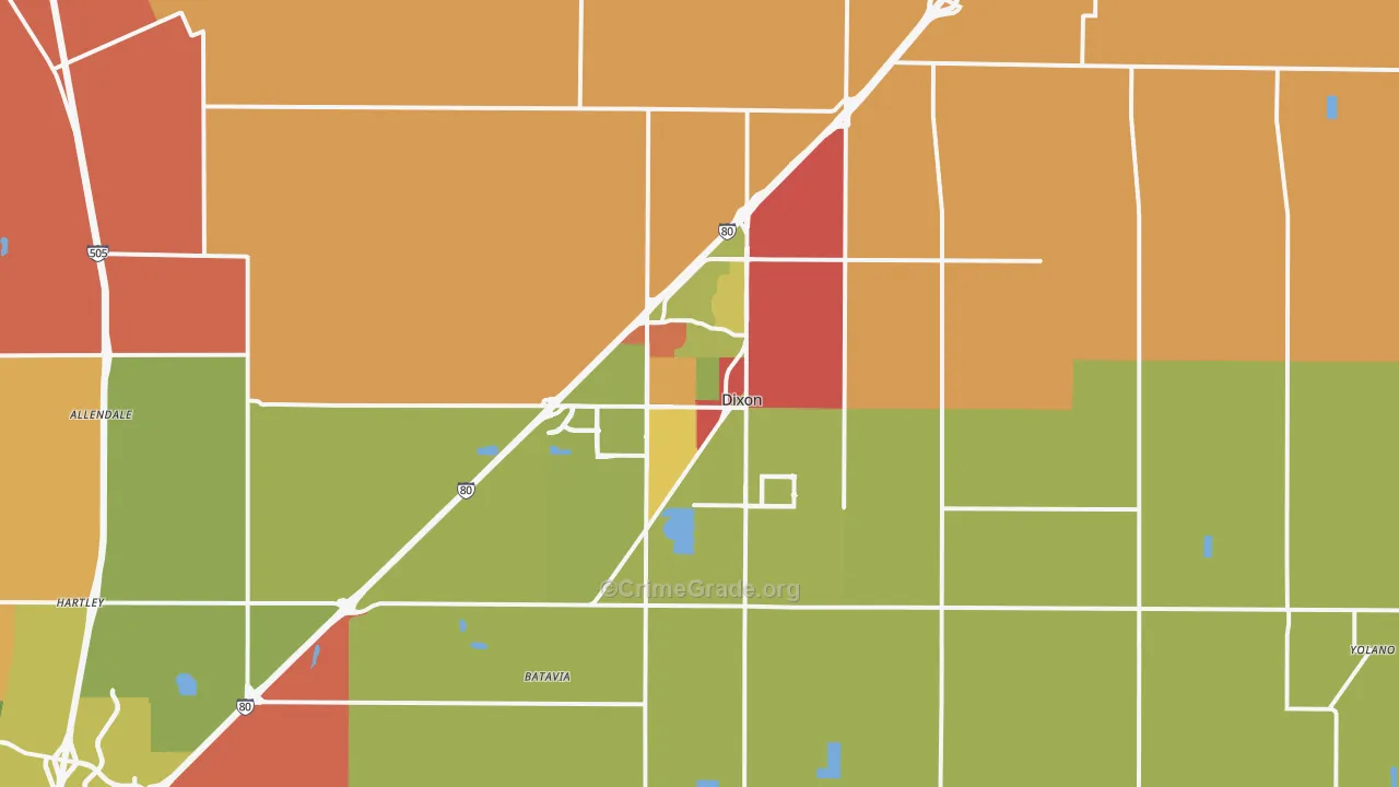 Dixon, CA Map of Drug-Related Crime Rates