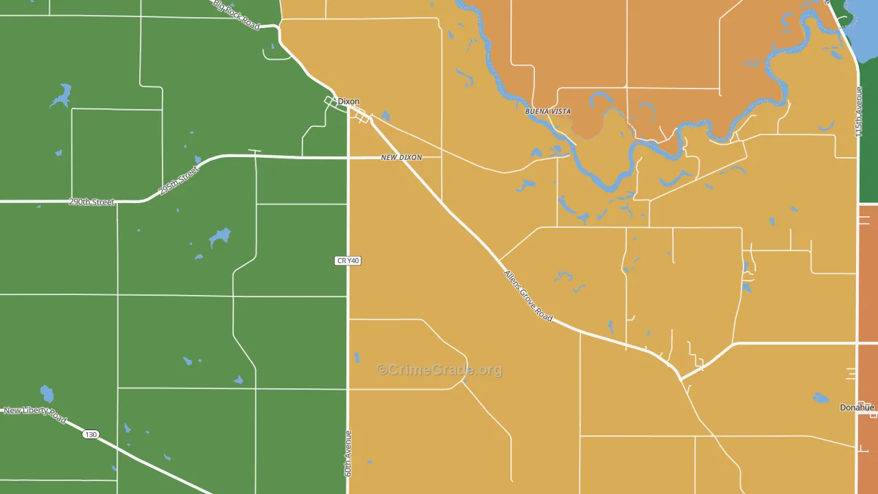 Dixon, IA Map of Drug-Related Crime Rates