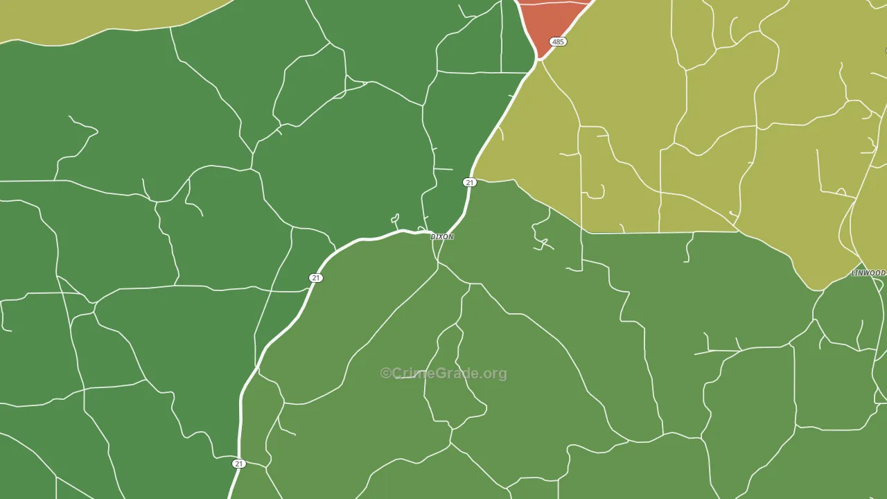 Dixon, MS Map of Drug-Related Crime Rates