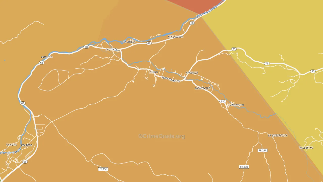 Dixon, NM Map of Drug-Related Crime Rates