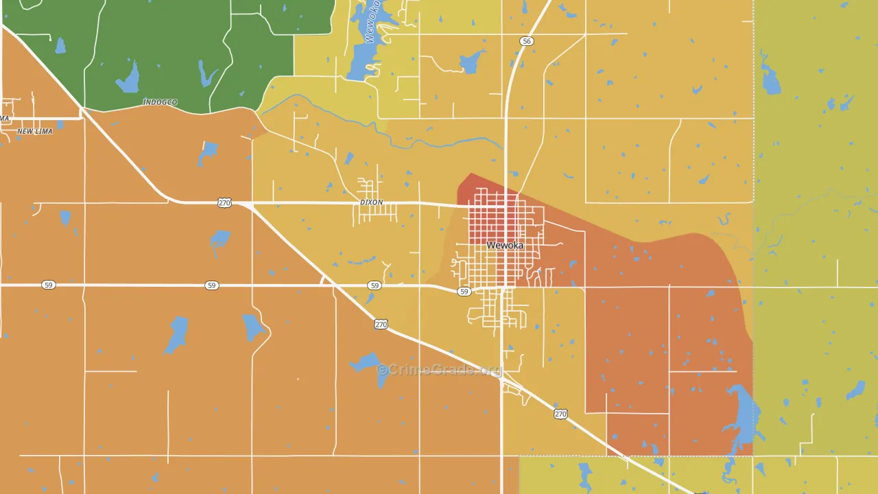 Dixon, OK Map of Drug-Related Crime Rates