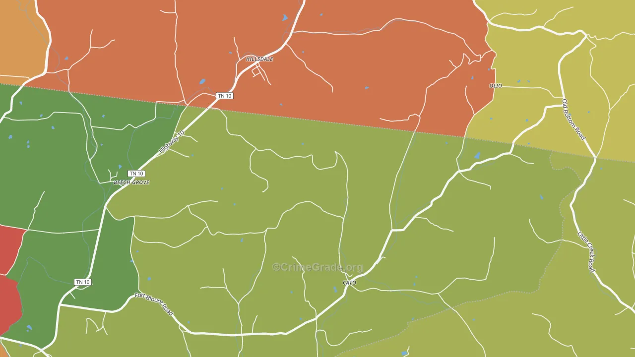 Dixon Springs, TN Map of Drug-Related Crime Rates