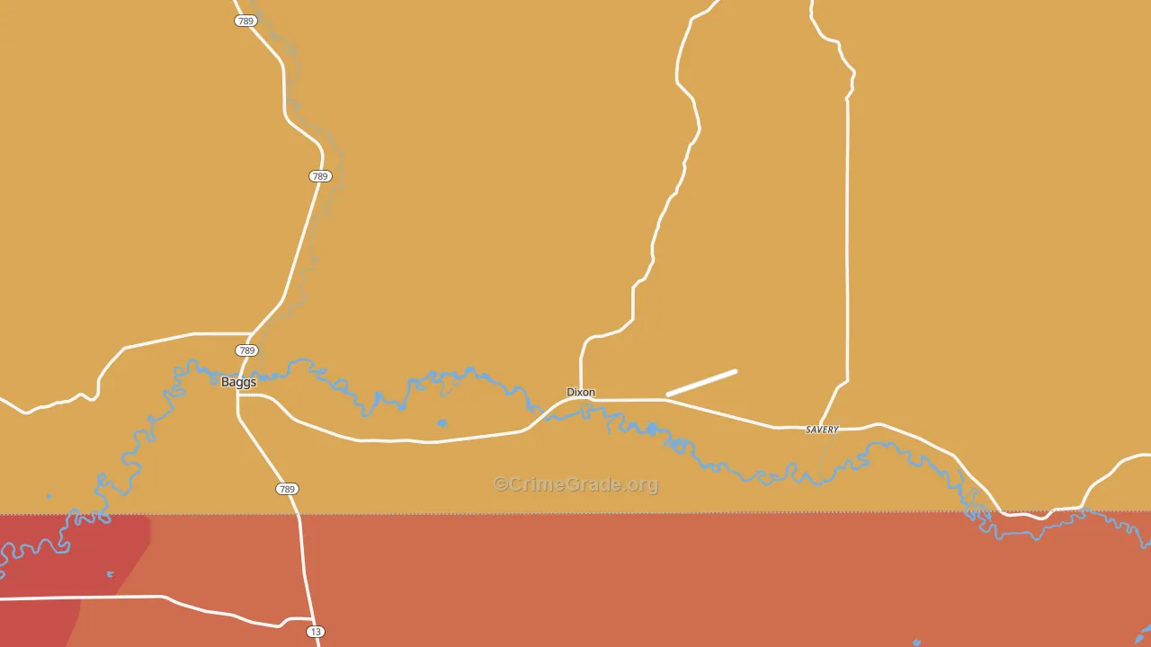 Dixon, WY Map of Drug-Related Crime Rates