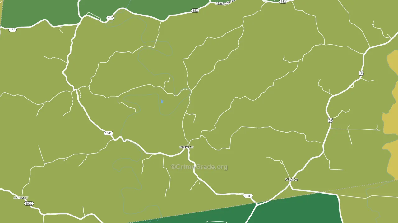 Dixville, KY Map of Drug-Related Crime Rates