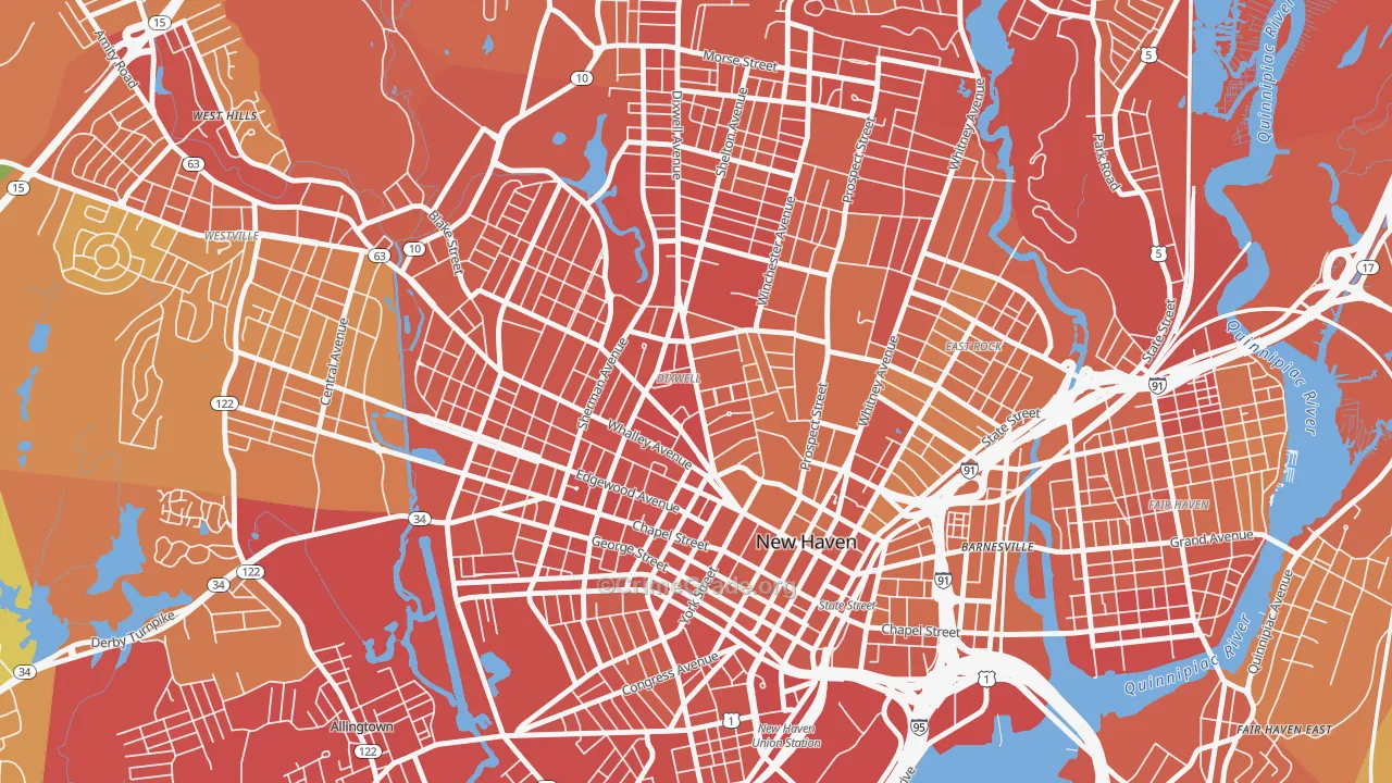 Dixwell, New Haven, CT Map of Drug-Related Crime Rates