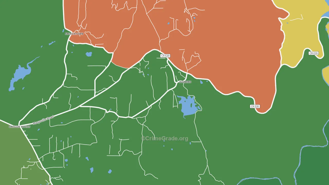 Dobbins, CA Map of Drug-Related Crime Rates