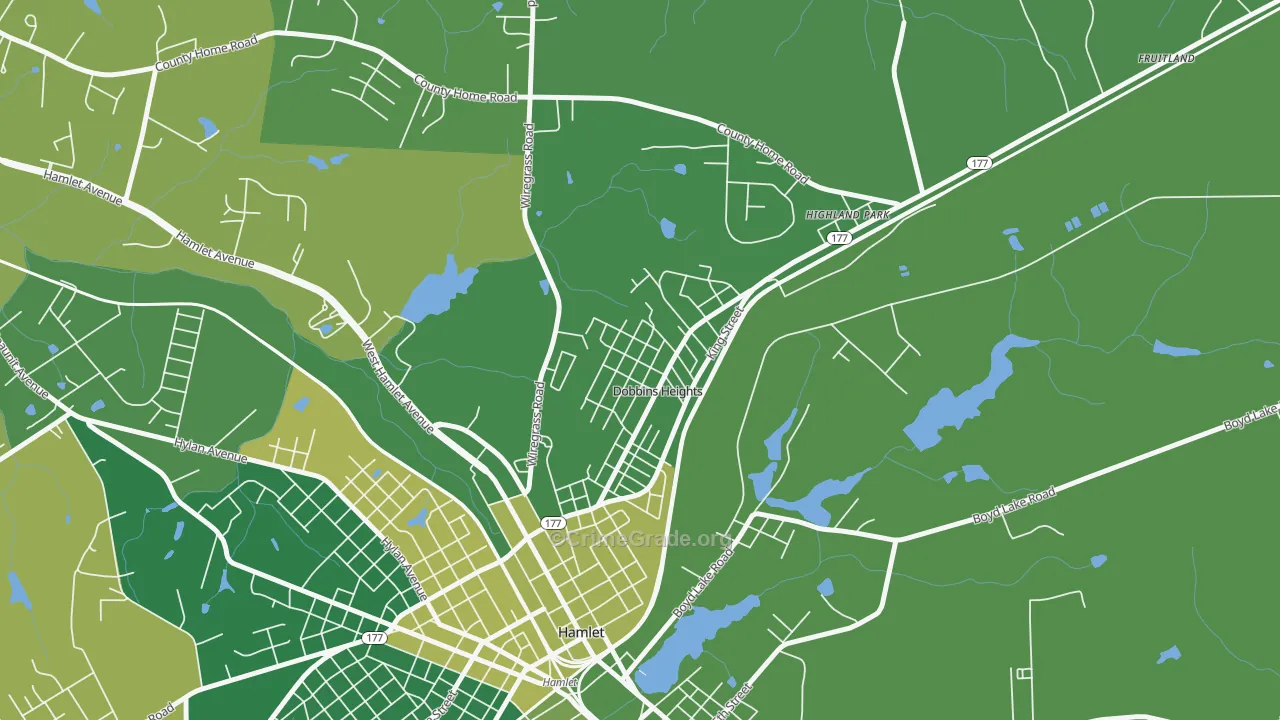 Dobbins Heights, NC Map of Drug-Related Crime Rates