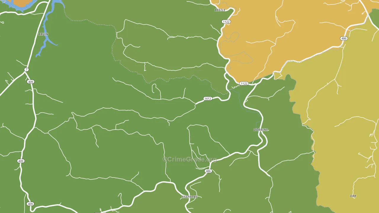 Dobbins, KY Map of Drug-Related Crime Rates