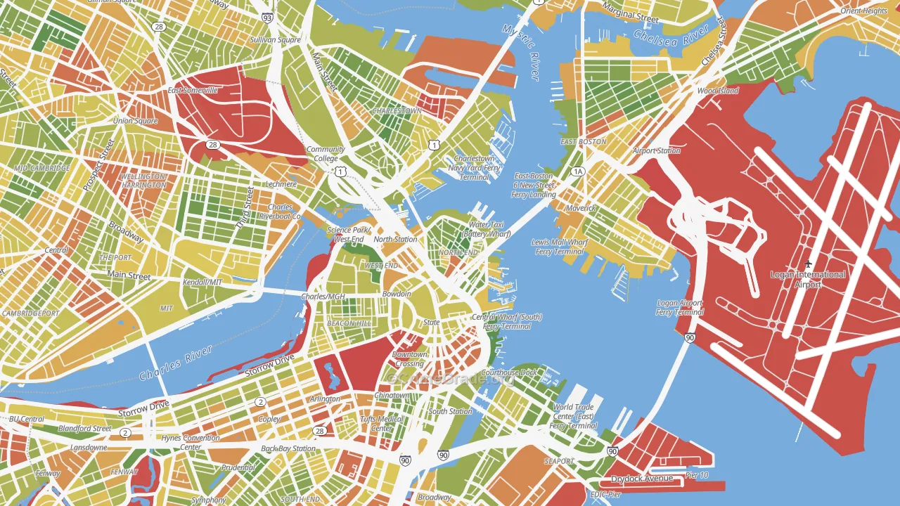 Dock Square, Boston, MA Map of Drug-Related Crime Rates