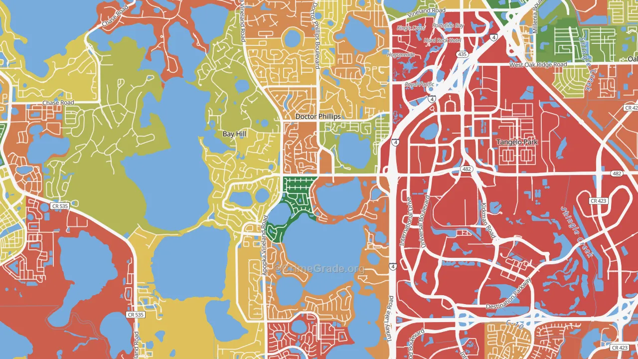 Doctor Phillips, FL Map of Drug-Related Crime Rates