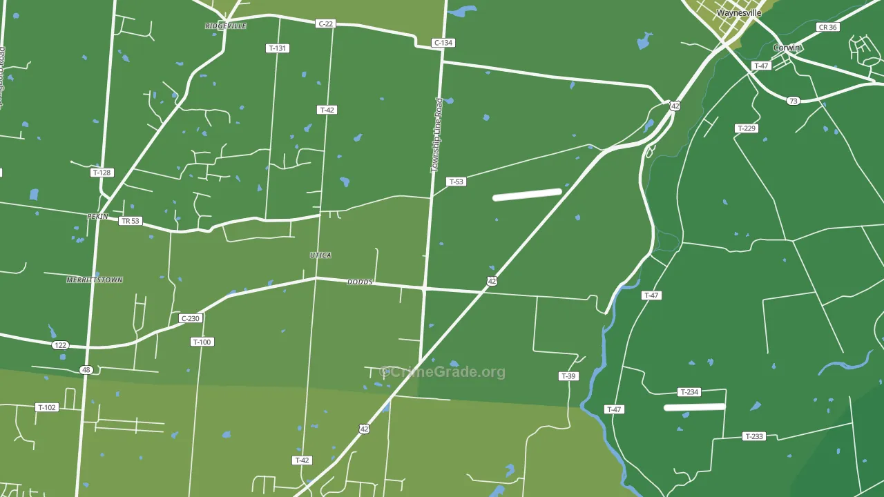 Dodds, OH Map of Drug-Related Crime Rates