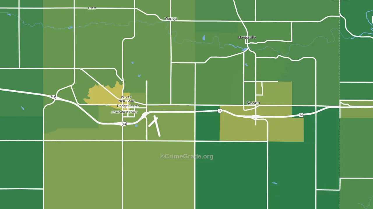 Dodge County, MN Map of Drug-Related Crime Rates