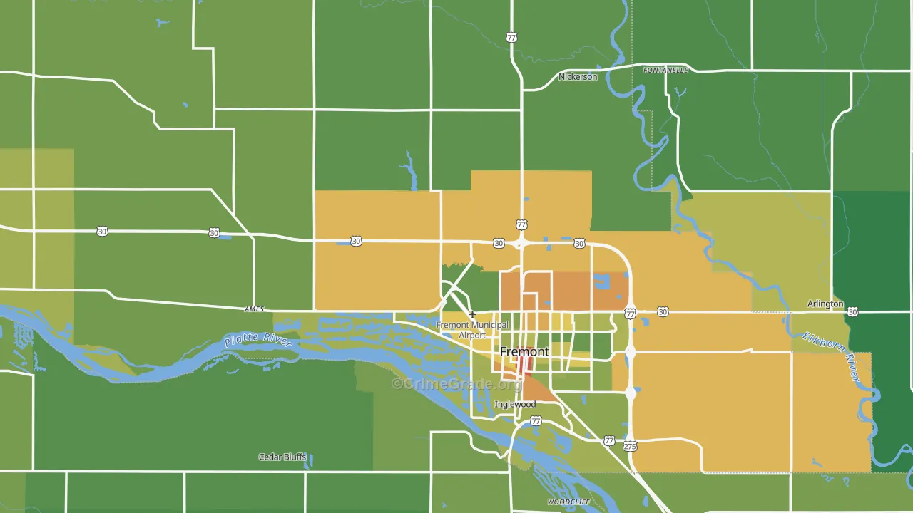 Dodge County, NE Map of Drug-Related Crime Rates