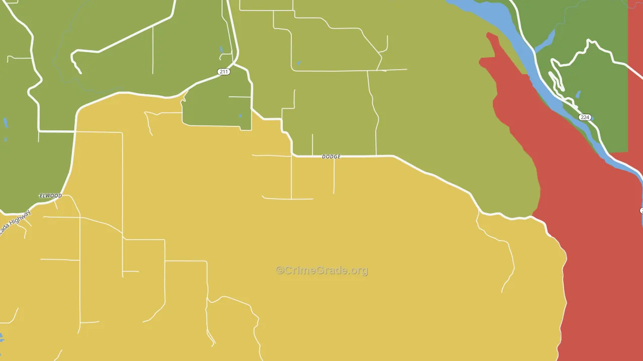 Dodge, OR Map of Drug-Related Crime Rates