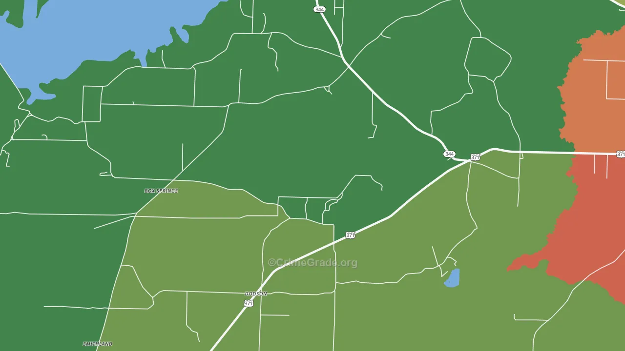Dodson, AR Map of Drug-Related Crime Rates