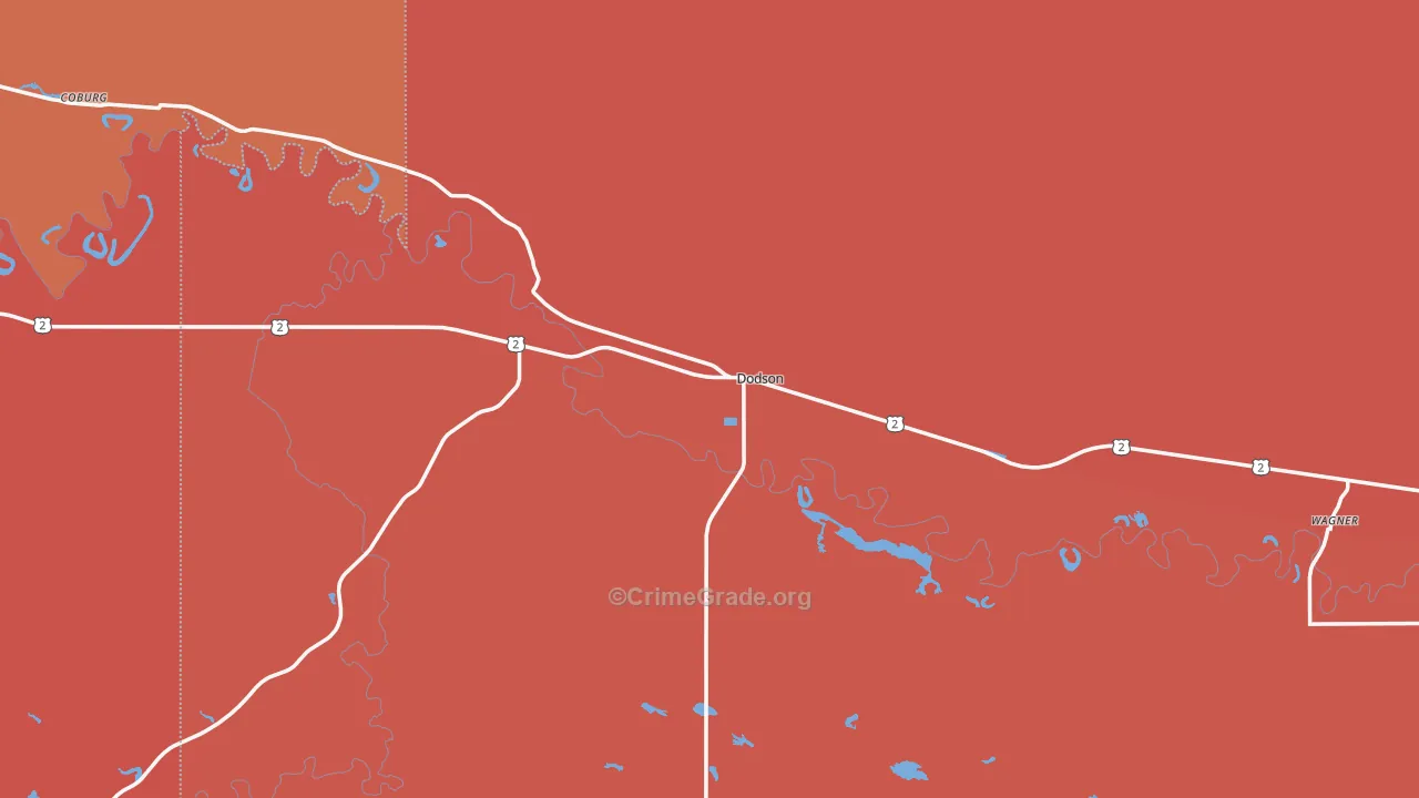 Dodson, MT Map of Drug-Related Crime Rates