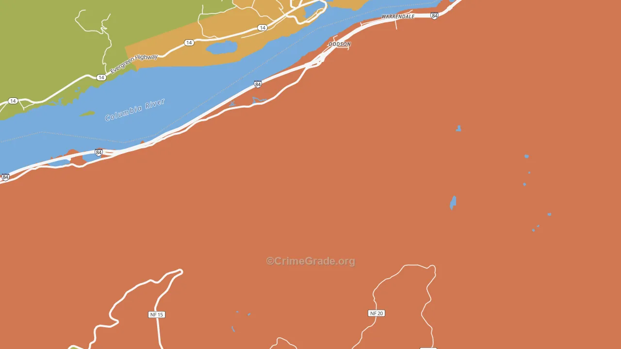 Dodson, OR Map of Drug-Related Crime Rates