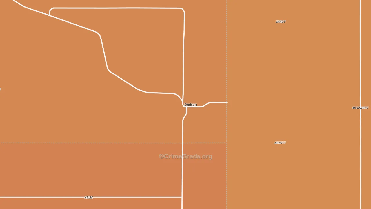Dodson, TX Map of Drug-Related Crime Rates