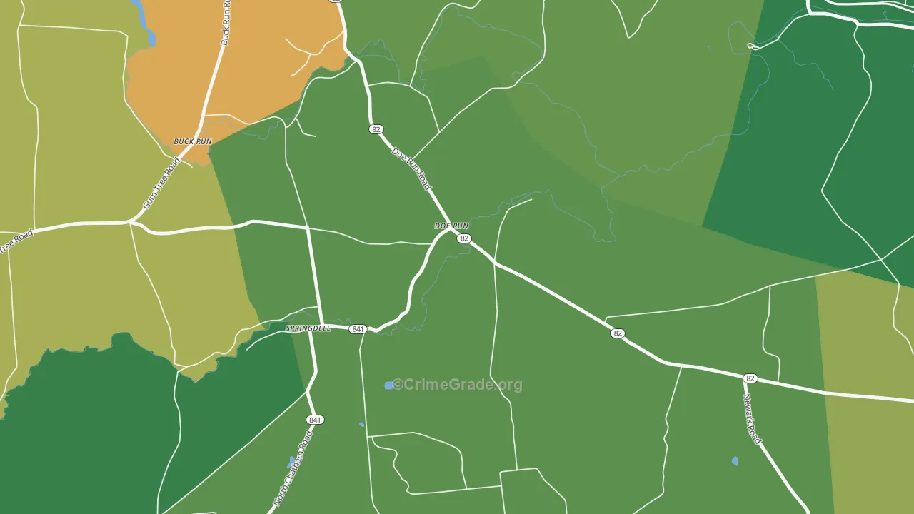 Doe Run, PA Map of Drug-Related Crime Rates