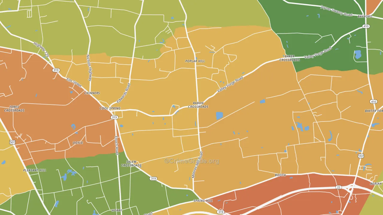 Dog Bluff, SC Map of Drug-Related Crime Rates