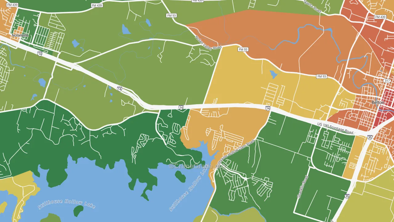 Dog Ridge, TX Map of Drug-Related Crime Rates