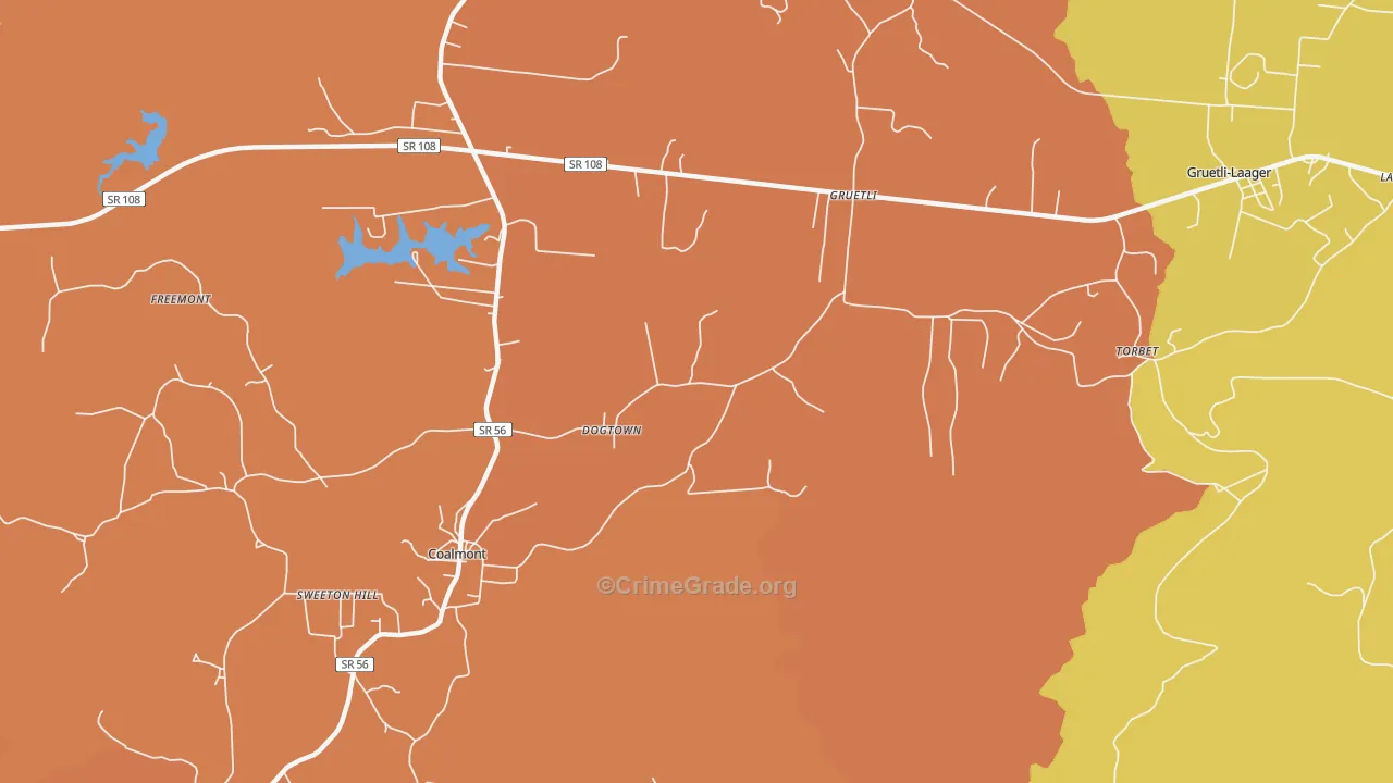 Dogtown, TN Map of Drug-Related Crime Rates