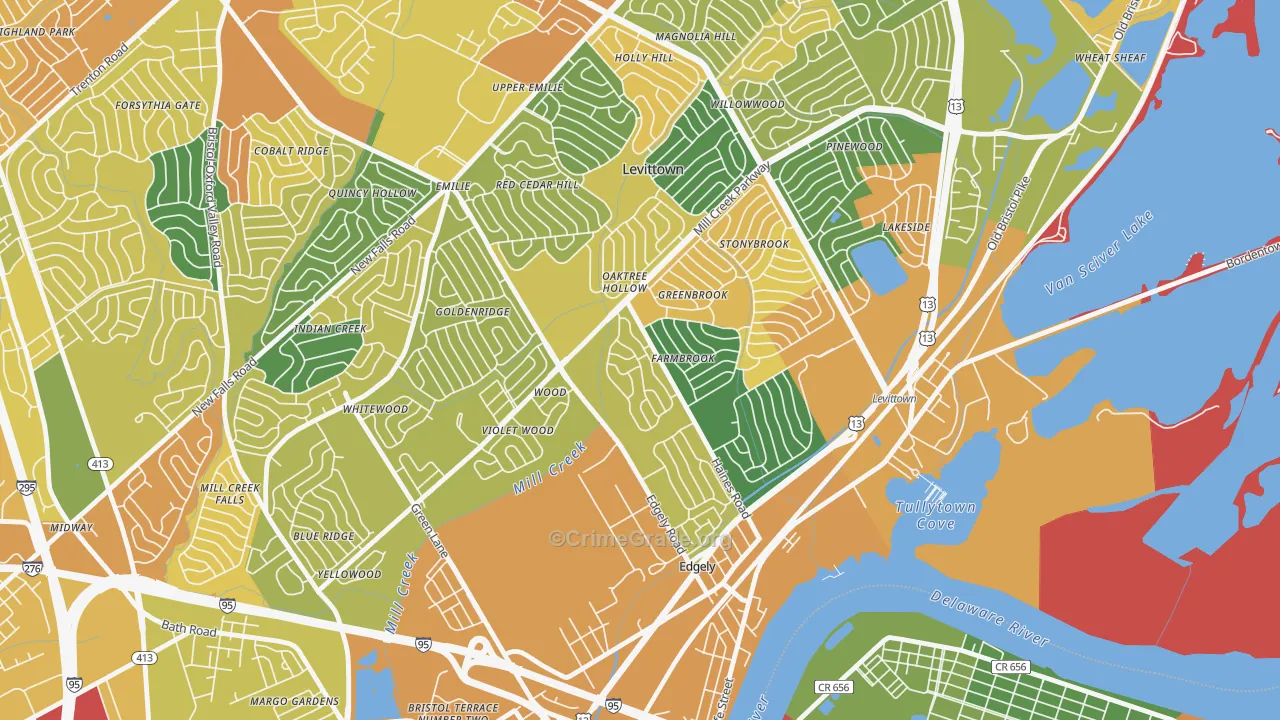 Dogwood Hollow, Levittown, PA Map of Drug-Related Crime Rates