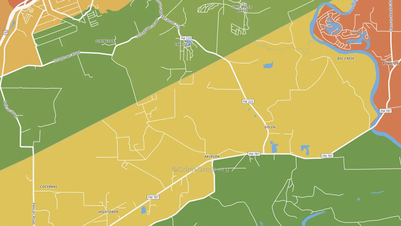 Dolen, TX Map of Drug-Related Crime Rates