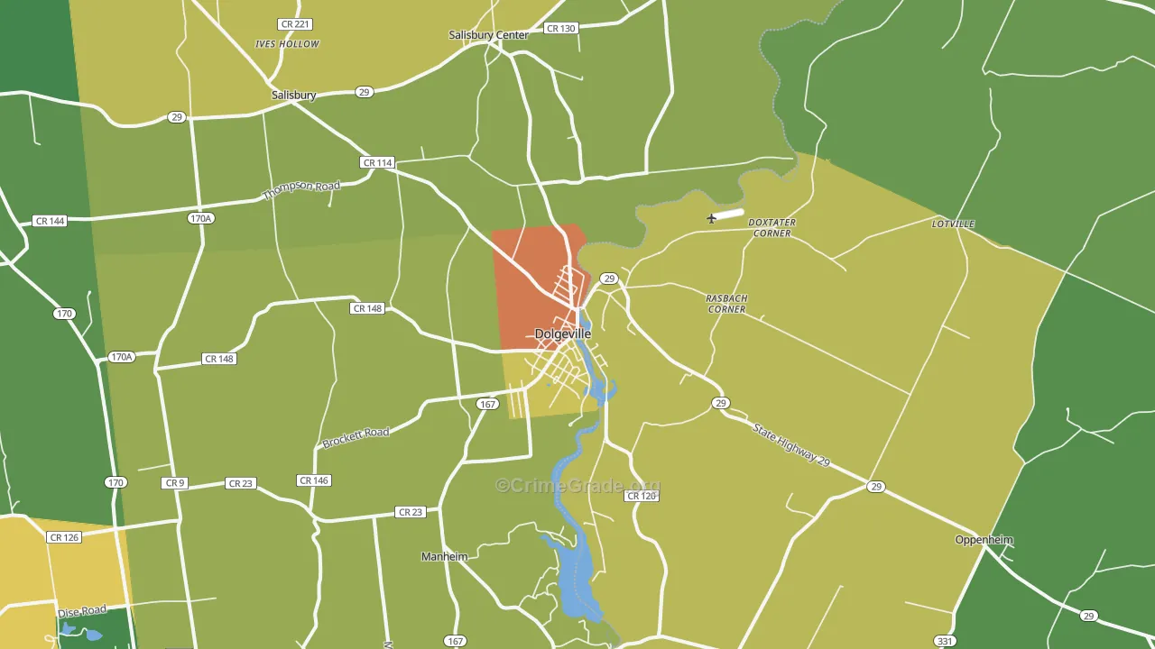 Dolgeville, NY Map of Drug-Related Crime Rates