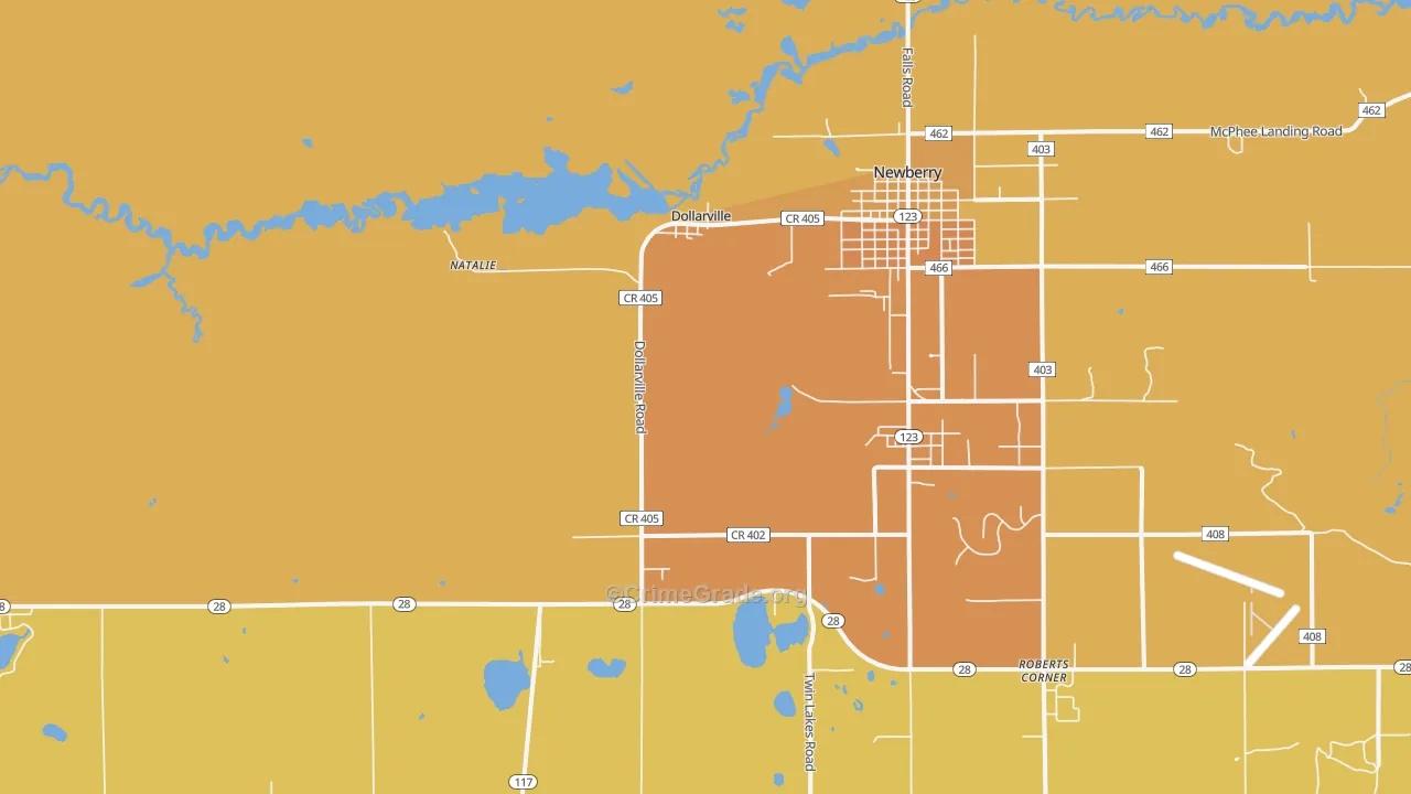 Dollarville, MI Map of Drug-Related Crime Rates