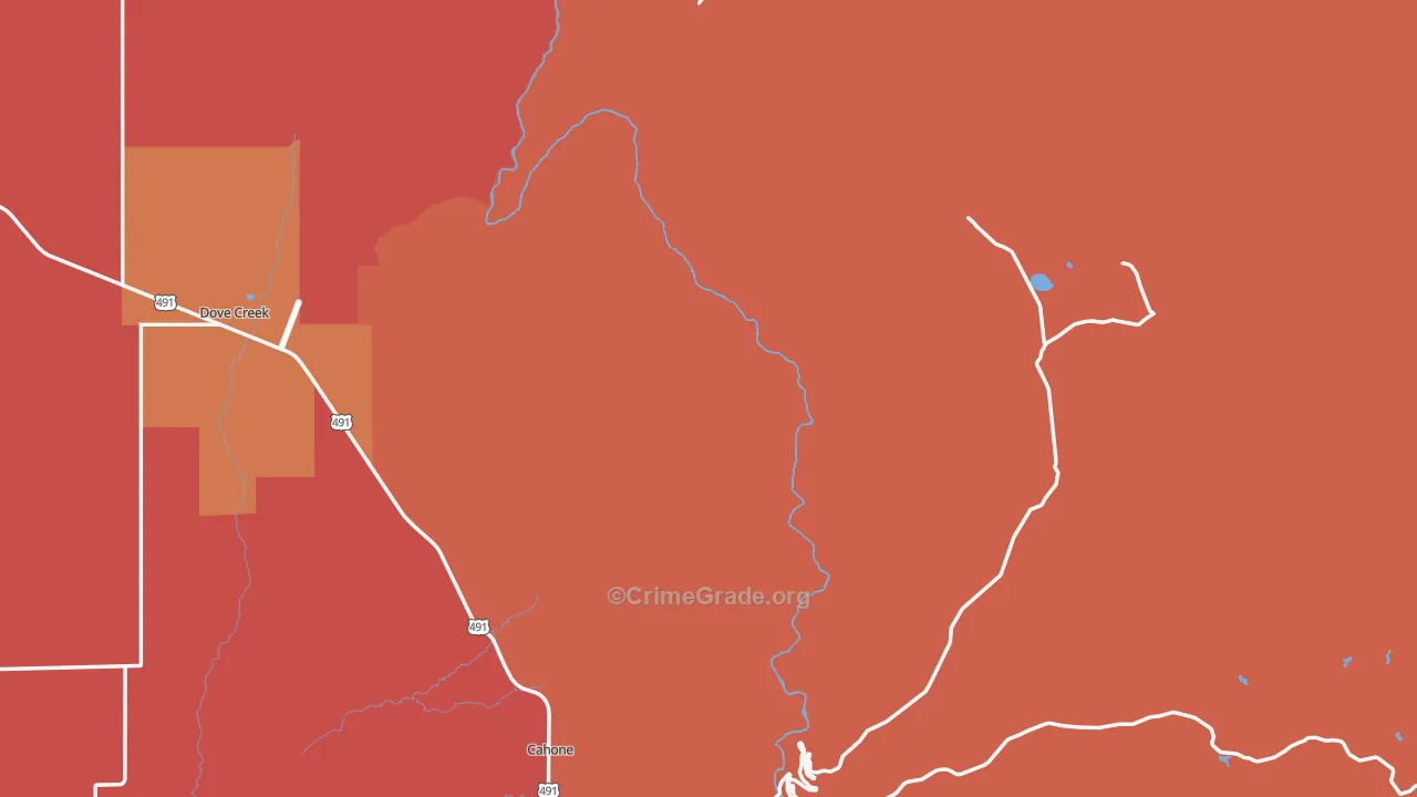 Dolores County, CO Map of Drug-Related Crime Rates