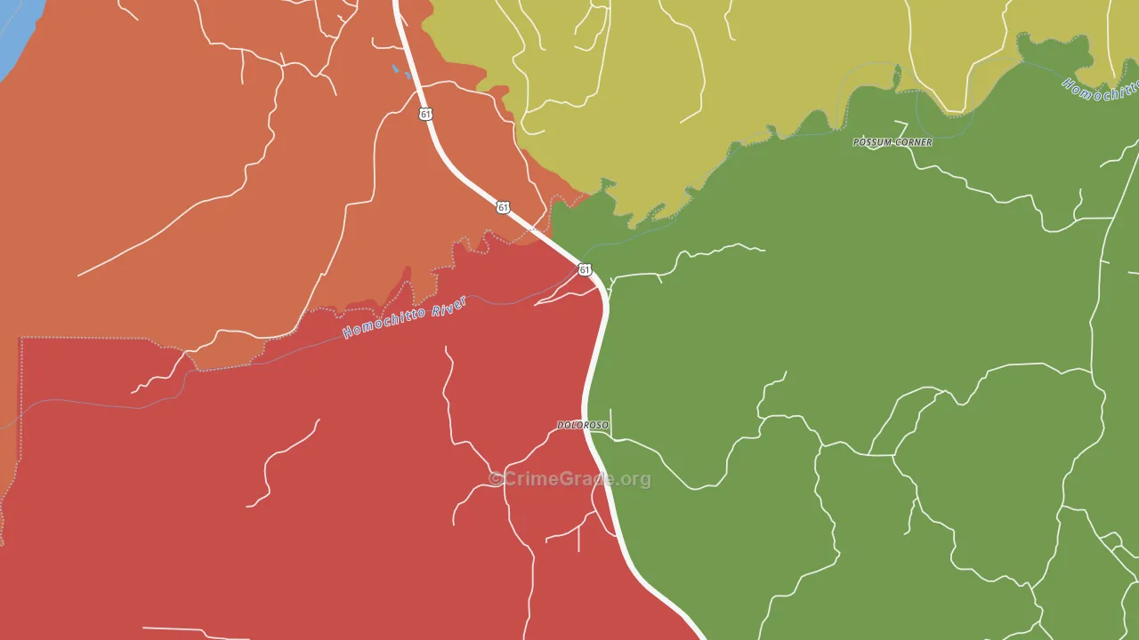 Doloroso, MS Map of Drug-Related Crime Rates
