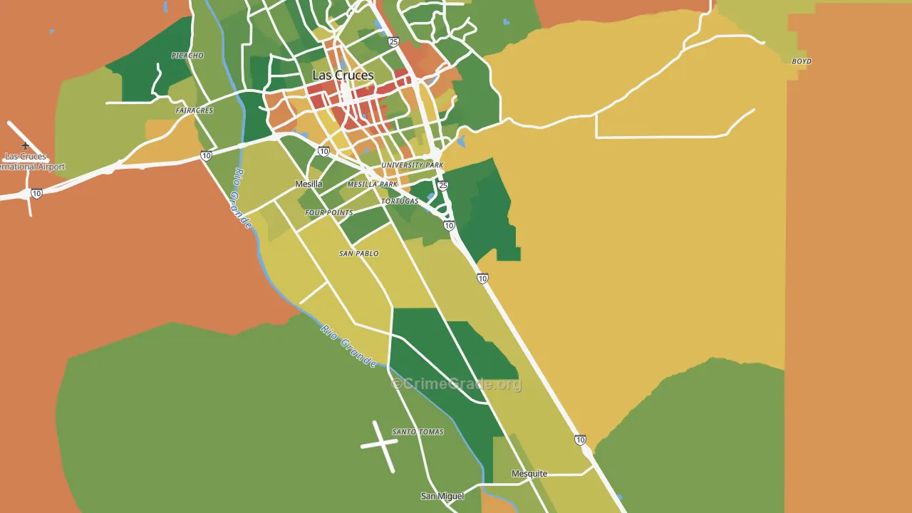 Dona Ana County, NM Map of Drug-Related Crime Rates