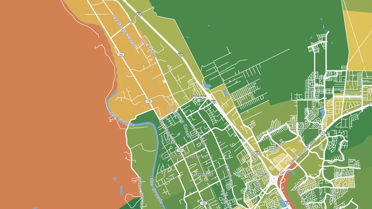 Dona Ana, NM Map of Drug-Related Crime Rates