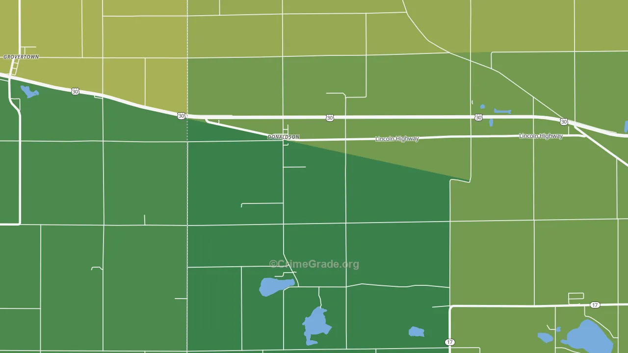 Donaldson, IN Map of Drug-Related Crime Rates