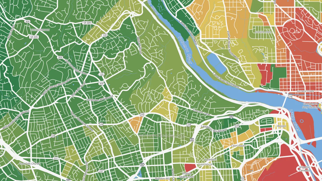 Donaldson Run, Arlington, VA Map of Drug-Related Crime Rates