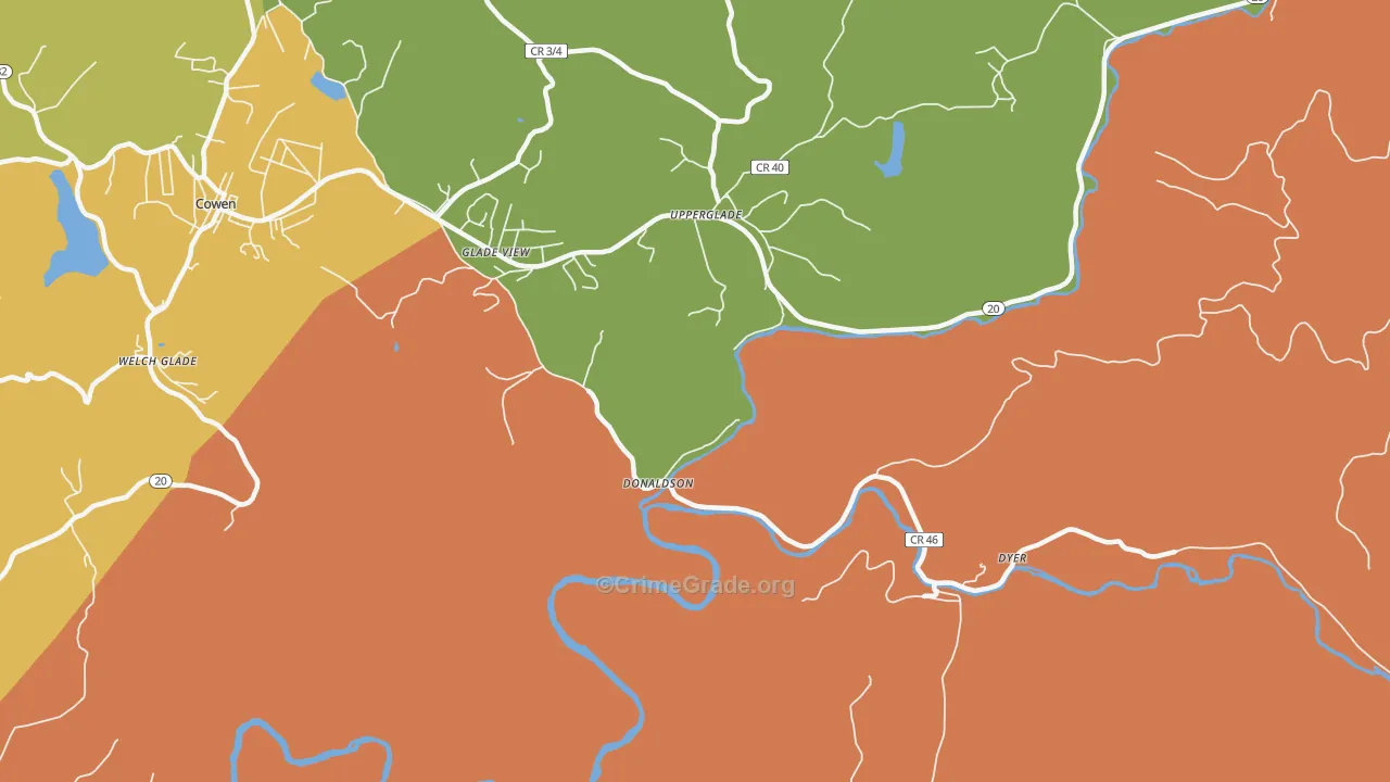 Donaldson, WV Map of Drug-Related Crime Rates