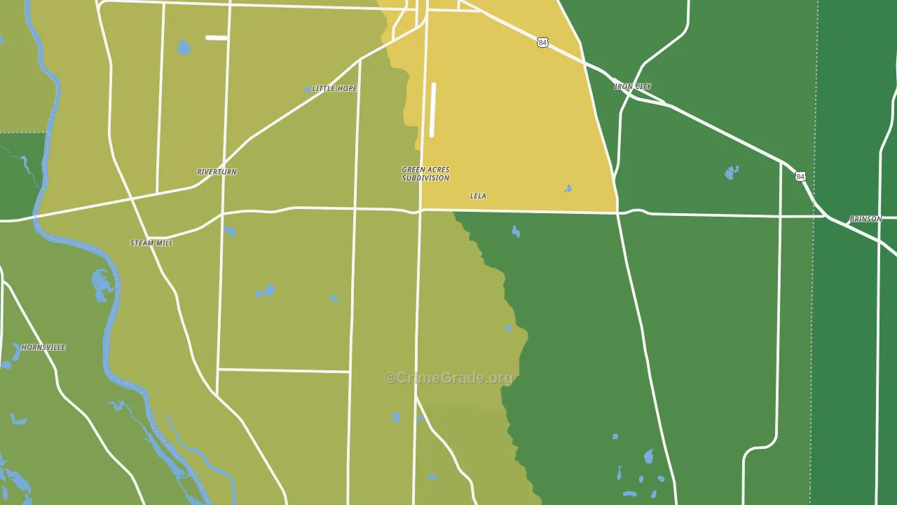 Donalsonville, GA Map of Drug-Related Crime Rates