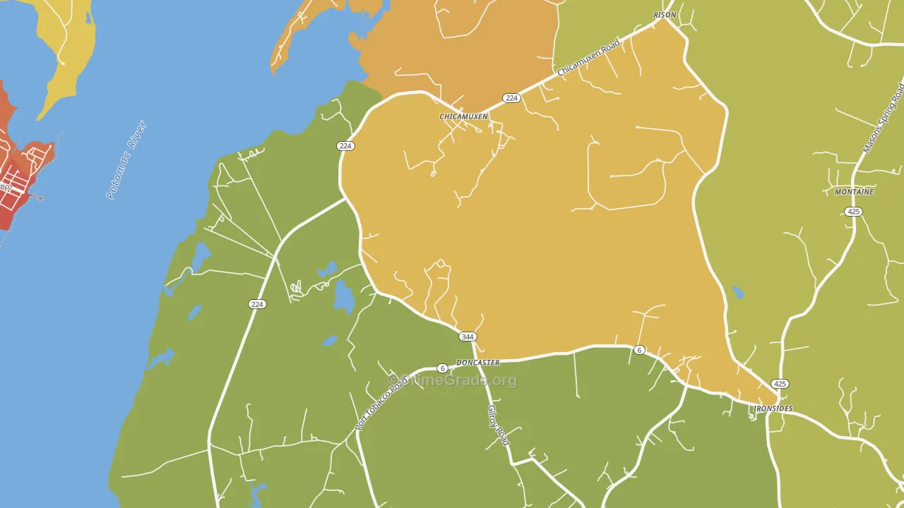 Doncaster, MD Map of Drug-Related Crime Rates