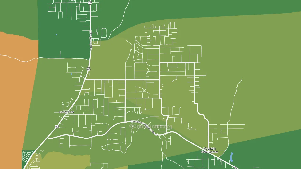 Doney Park, AZ Map of Drug-Related Crime Rates